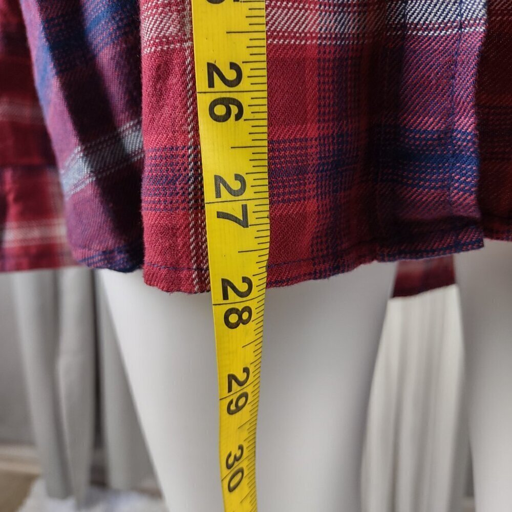 Mossimo Supply Co Blue Red Plaid Cotton Blend Flannel Button Down Shirt Size XXL - Picture 7 of 13
